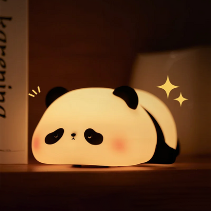 Cute LED Panda Silicone Night Light - Rechargeable with timer