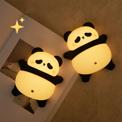 Cute LED Panda Silicone Night Light - Rechargeable with timer