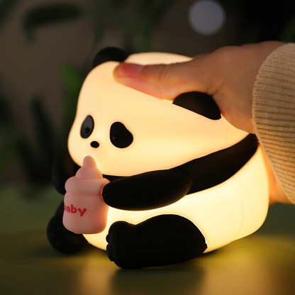 Cute LED Panda Silicone Night Light - Rechargeable with timer