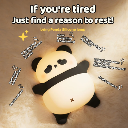 Cute LED Panda Silicone Night Light - Rechargeable with timer
